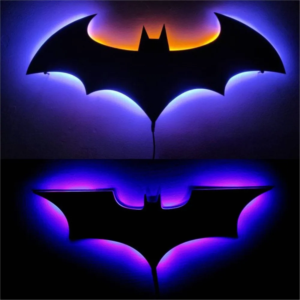 Zk30 Batmanes Nachtlampje Koele Afstandsbediening Multi Color 3d Creatieve Vleermuis Sfeer Huis/Kamer Decor Slaapkamer Muur Hanglamp