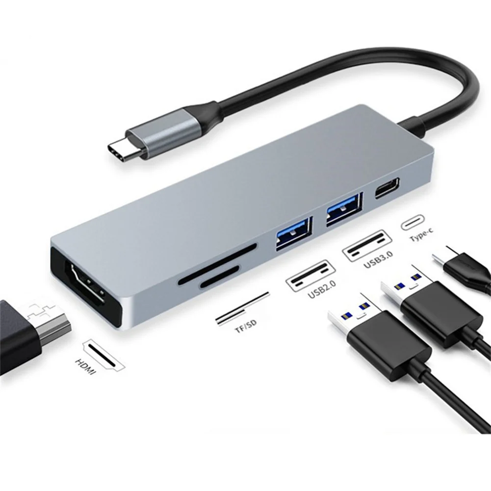 

USB-концентратор 6 в 1, с кардридером для SD-и TF-карт