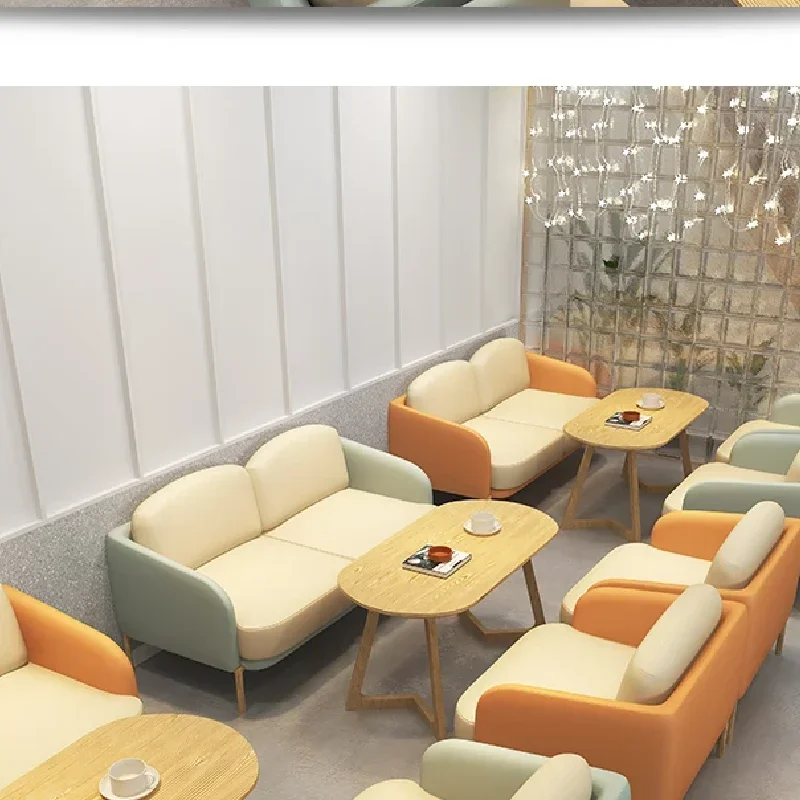 Coffee shop milk tea dessert shop cake table and chair combination leisure negotiation reception area booth sofa