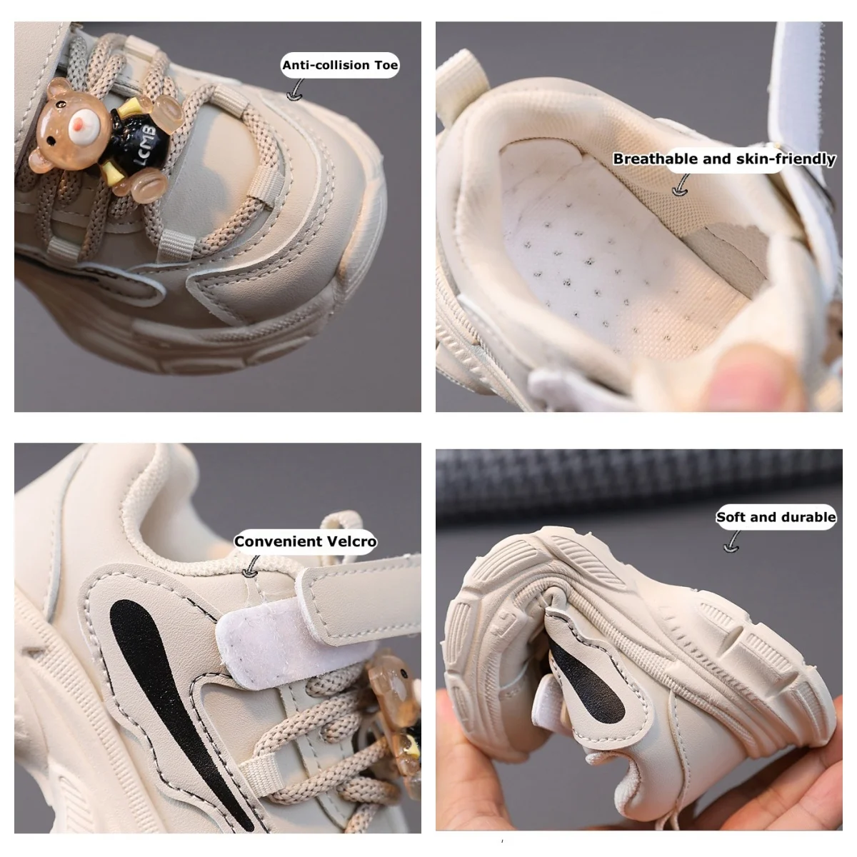 Children Wear-resistant Casual Sports Shoes Girls Boys Breathable Outdoor Shoe Toddler Anti-slip Soft Sole Kids Running Sneakers 5