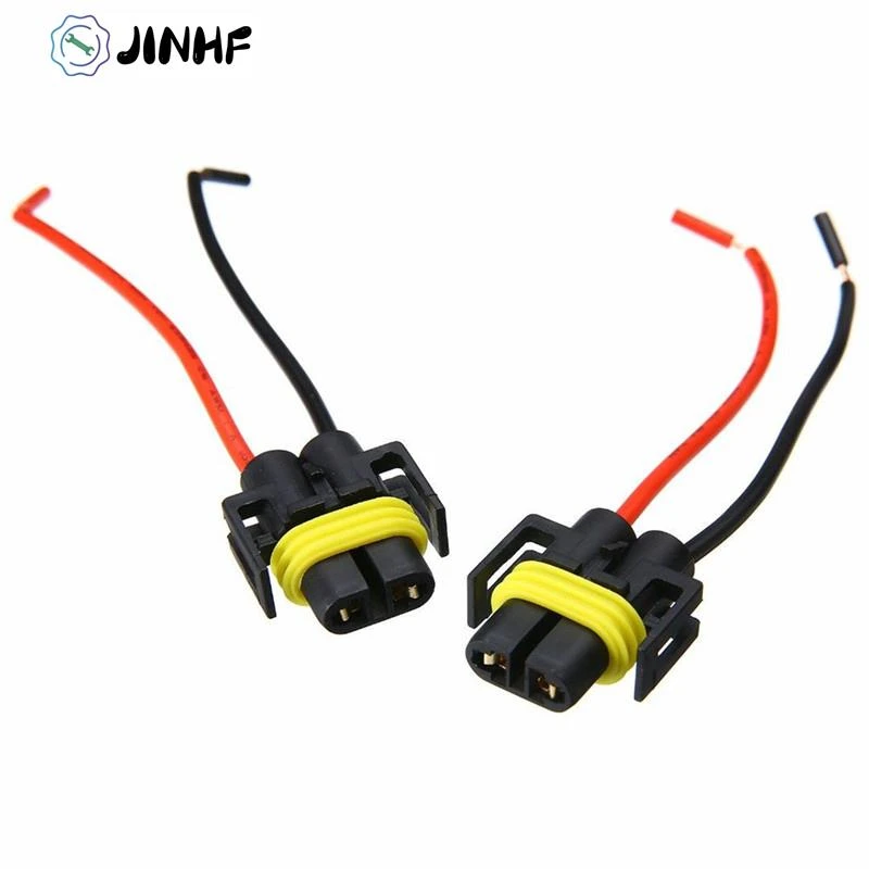 2 Pcs H8 H9 H11 Car LED Fog Light Adapter Harness Socket Wire Cord ConnectorCar Headlight Bulbs