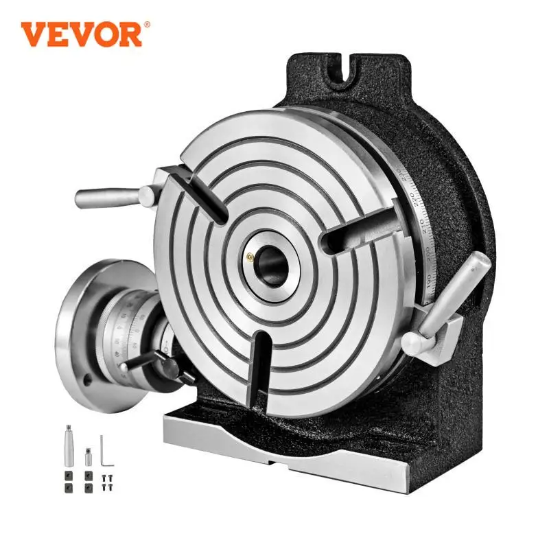 Milling Machine Tools Cnc Engraving Milling Upgrade Kit VEVOR Rotary Table 8 Inch/200 MM Horizontal Vertical Rotary Table MT-3 3-Slot / 4-Slot for Milling 360 Degrees Precision Working