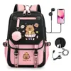 Capibara School Bags Unisex Laptop Capacity Women Men Large Travel Bags Girls Students Patchwork USB Charge Mochilas 1