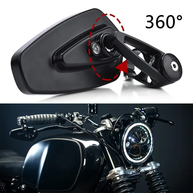 22mm CNC Motorcycle Handlebar Mirror - Universal Fit Aluminum Alloy Bar End Rearview Mirror for Custom Bike Modification