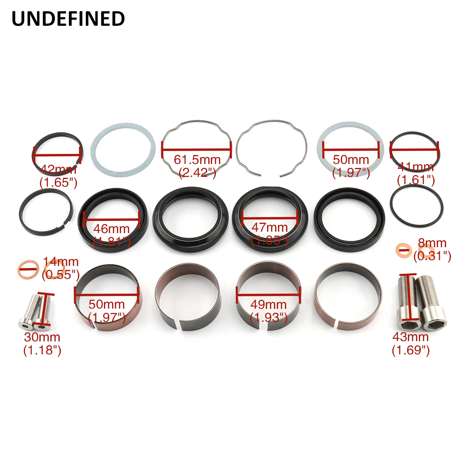 49mm 오토바이 프론트 엔드 포크 레그 리빌드 씰 부츠 키트 (할리 다이나 팻밥 FXDF 로우 라이더 FXDL 스트리트밥 FXDB 2006-17년식)