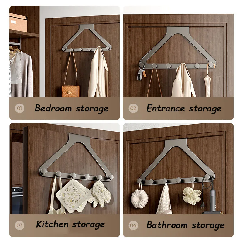 Triangular Door Hook Wall Mounted Punch-Free Hanger Traceless Clothes Hook for Coats Hats & Bags storage hook,door hook
