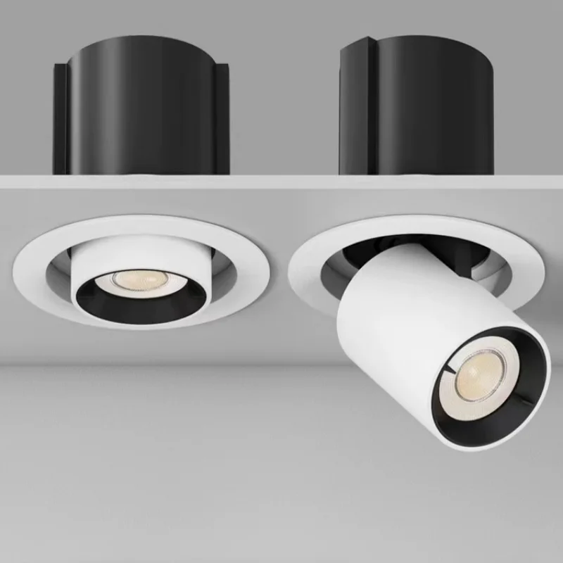 Dimmable COB Spotlights Stretch Rotation Freely Adjustable Embedded Telescopic Rotation 360&deg; AC85-265V