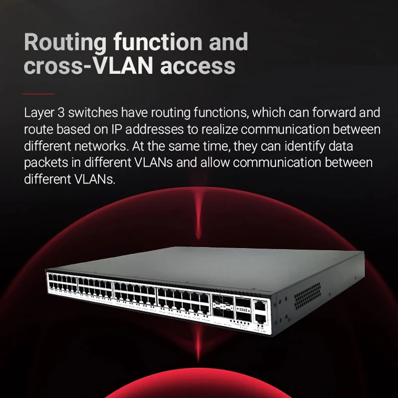 XikeStor 48개의 2.5G RJ45 포트, 4개의 10G SFP+ 포트, 2개의 40G QSFP+ 포트, L3 관리형 지원, VLAN 포트 통합, DHCP 라우팅