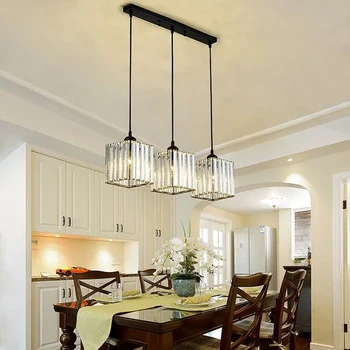 Three-head dining room chandelier: Modern minimalist. 1