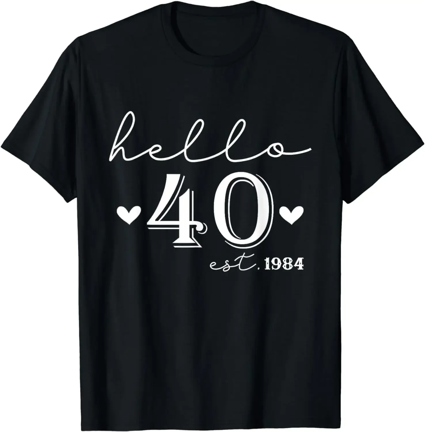 

Graficzny подарок urodzinow на 40-й день рождения, забавная футболка Hello 40 lat Est 1984, футболка унисекс 1984