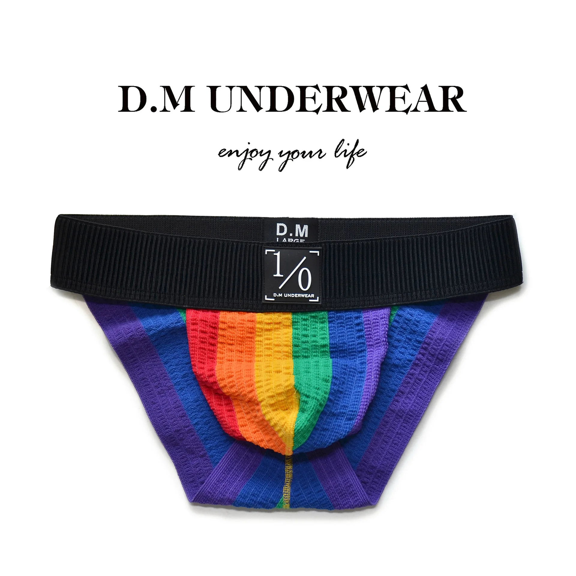

Men's Underwear Low Waist Sexy Triangle Pants Gay Men Rainbow Wide Waist Letter Printed Polyester Personalized Briefs
