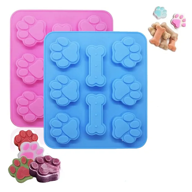 1Pc Véletlenszerű Színű Szilikon Formák Csokoládé Zselé Cukorka Penész Torta Díszítő Kölyökkutya Mancs És Csont Tálcák Sütési Kiegészítők - Image 2