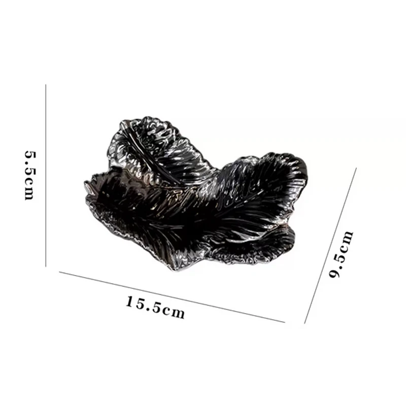 Creative Ceramic Draining Soap Box, Light luxury  Feather Shaped Soap Dishes, Hotel Bathroom Kitchen Supplies, Storage Rack, 1Pc