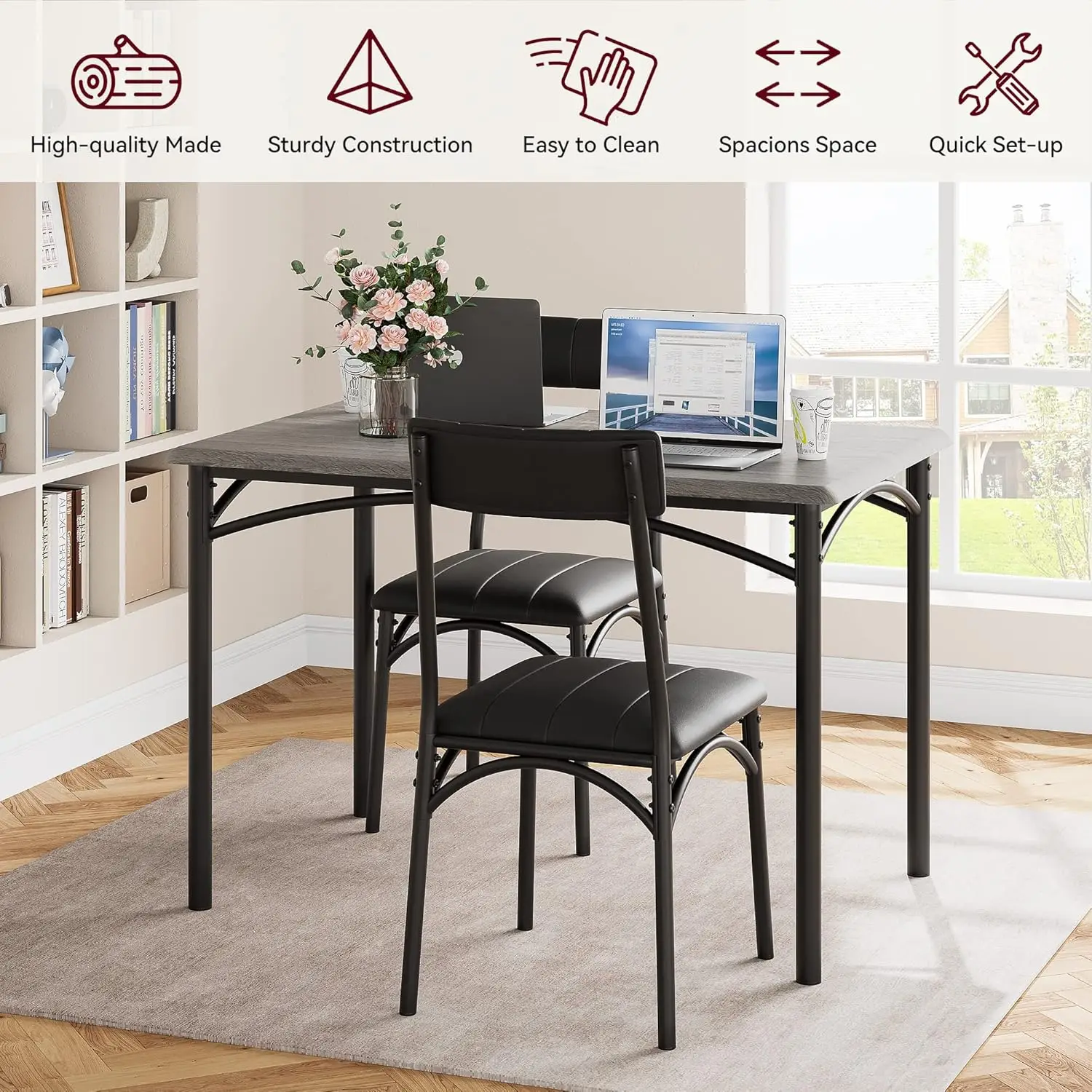 5-Piece Industrial Dining Set 4