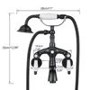 Golden Bathtub Faucets Wall Bathroom Bath Shower Faucet Brass Mixer Tap Swivel Spout Bath Tub Shower Mixers Telephone Style 6