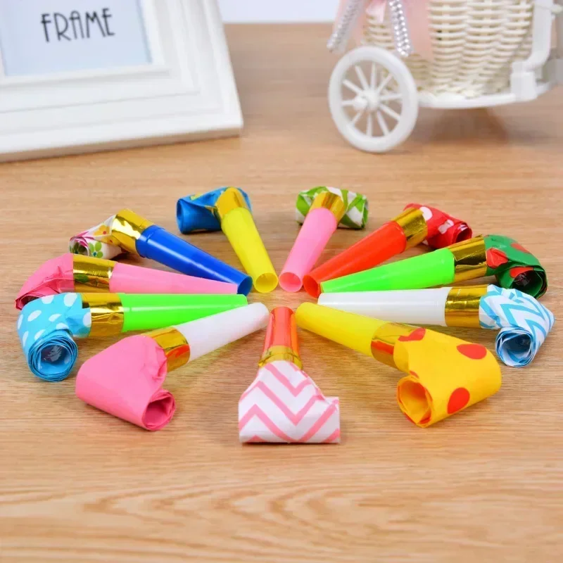 30PCS Colorful Whistles Toy Funny Toy Children Blowing Dragon Whistle Blow Roll Toys Baby Party Games Birthday Gifts Toddler whistles toys