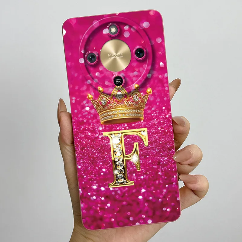 Fashion Initial Letter Couple Phone Case | Soft Silicone TPU Lens Protective Casing
