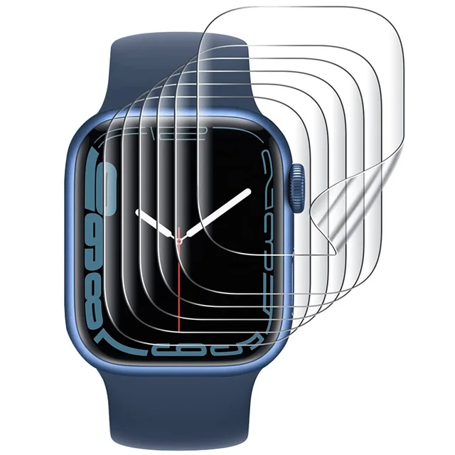 Film de protection d'écran pour Apple Watch 9 8 7 6 SE 5 3, Film de protection complet transparent pour iWatch série 38mm 42mm 45mm 41mm 40mm 44mm 1