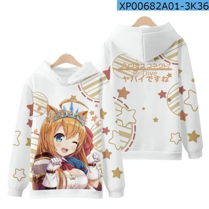 Princess Connect! Re: diving 3d printing male/female autumn fashion anime japanese hoodies sweatshirt long sleeves pollover
