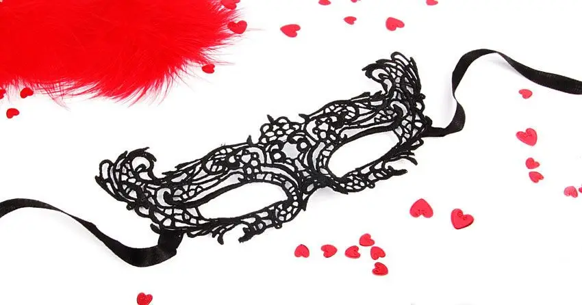Black openwork fabric mask Roxi sex products accessories for |