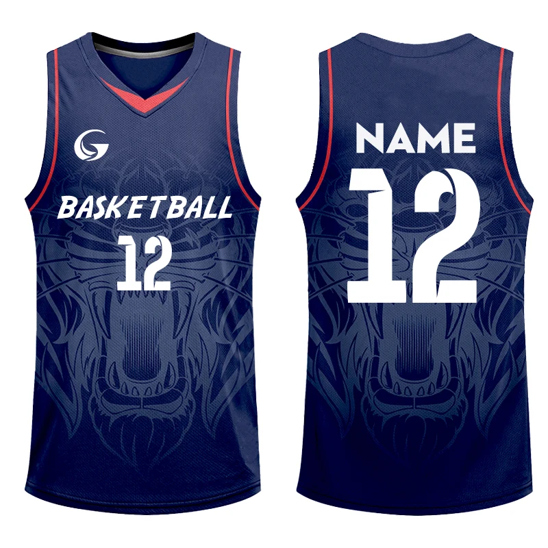 Basketball Jerseys Sublimation Youth Basketball Shirts Mens Breathable Polyester Mesh Fabric Reversible Basketball Uniform