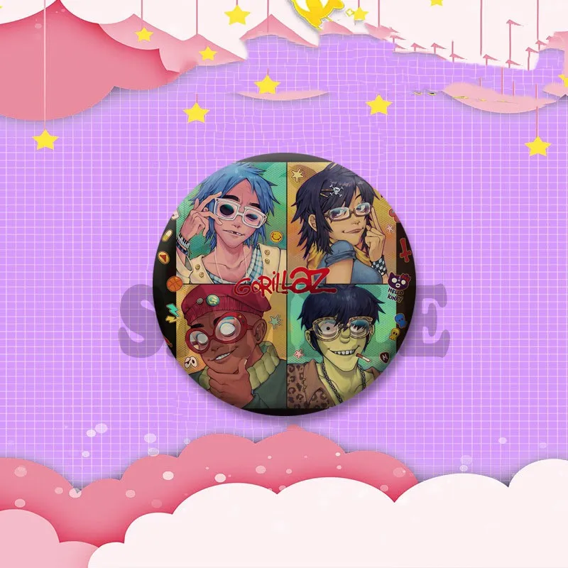 Gorillaz Fanart Cartoon Idol Pin Brooch - Backpack & Hat Decor Gift Badge