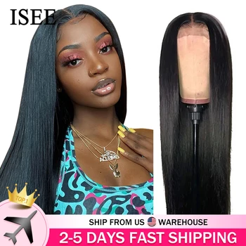 Malaysian Straight Lace Front Wig For Women Human Hair Wigs 4x4 Lace Closure Wig ISEE HAIR Straight 13x4 Lace Frontal Wig 1
