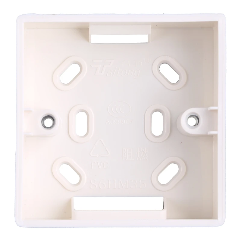 

2024 New Antiflaming Power Box PVC Material 3.3cm Depth Bottom Box Wall Mounted Junction Box Thermostat Box Temp Controller Box