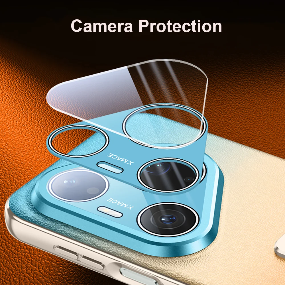 Luxury Gradient PU Leather Phone Case with Kickstand Wristband and Full Camera Lens Cover