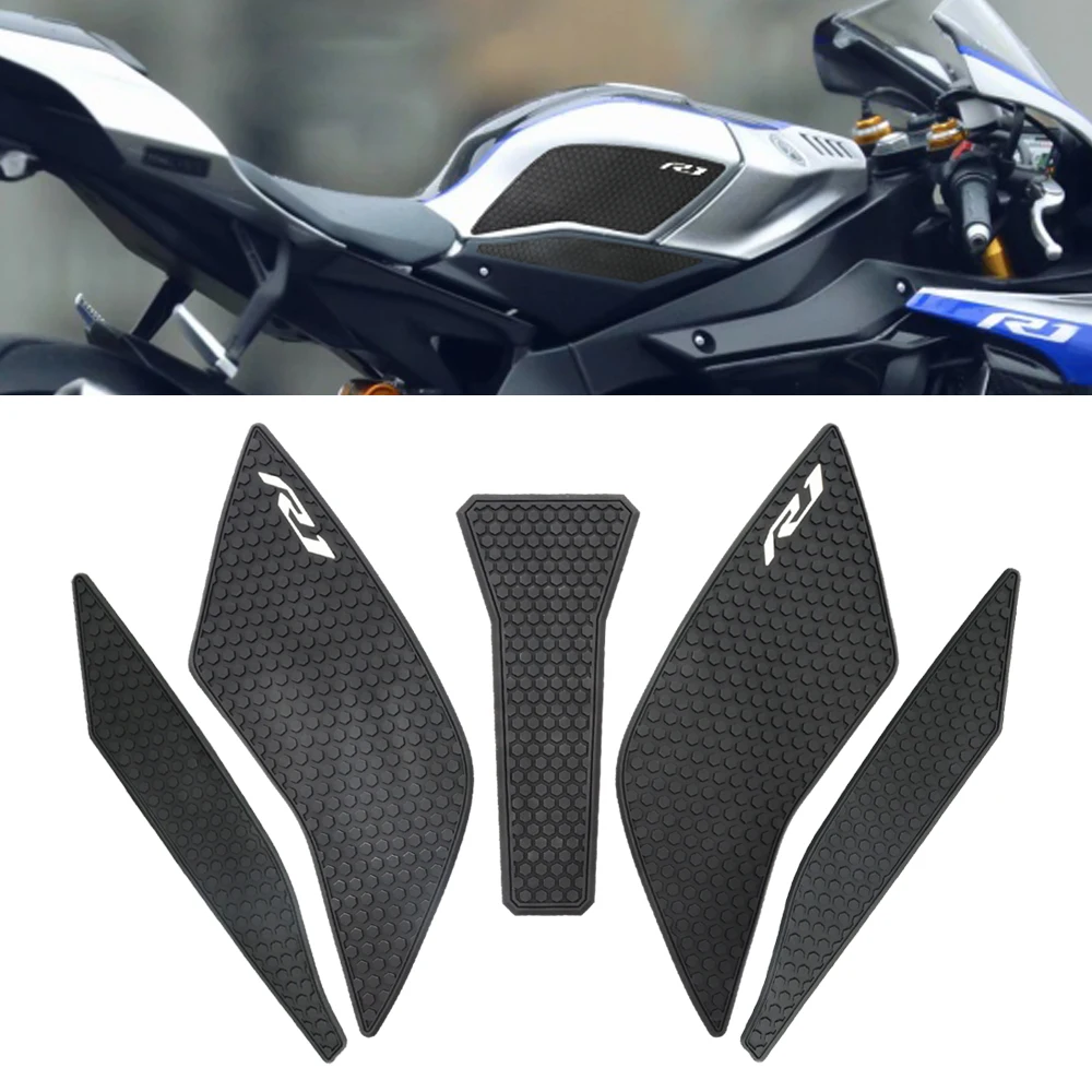 

Motorcycle side fuel tank pad Fuel tank pad protection sticker Gas knee traction traction pad for Yamaha YZF R1 R1M YZFR1 YZF-R1