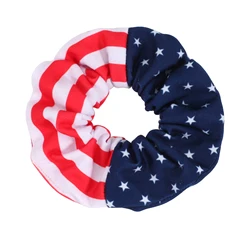 Patriotic Red, White, and Blue USA Flag Hair Scrunchies (Color 1)