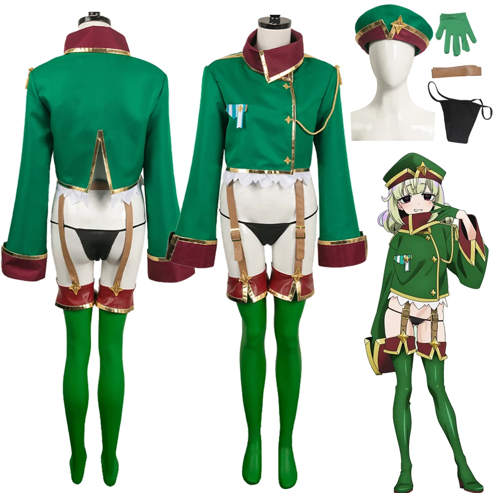 

Anime Mahou Shoujo Cosplay ni Akogarete Cos Araga Kiwi Costume Hat Top Thong Girls Women Adult Halloween Carnival Roleplay Suit