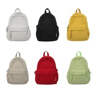 School Backpack Solid Color Shoulder Bag Large Capacity Bookbags for Girl Student Corduroy Rucksack Versatile Book Bags 1
