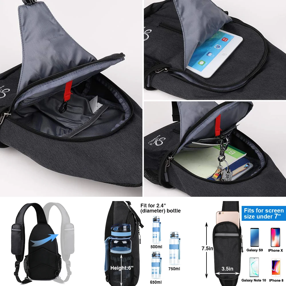 WATERFLY Crossbody Sling Backpack Sling Bag Travel Hiking Chest Bag Daypack  AliExpress