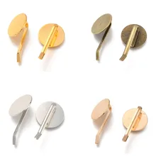 

50Pcs Metal Hair Pins Base Bobby Pin Findings Pony Hook Flat Round Pad For DIY Hairpins Jewelry Making Accessories