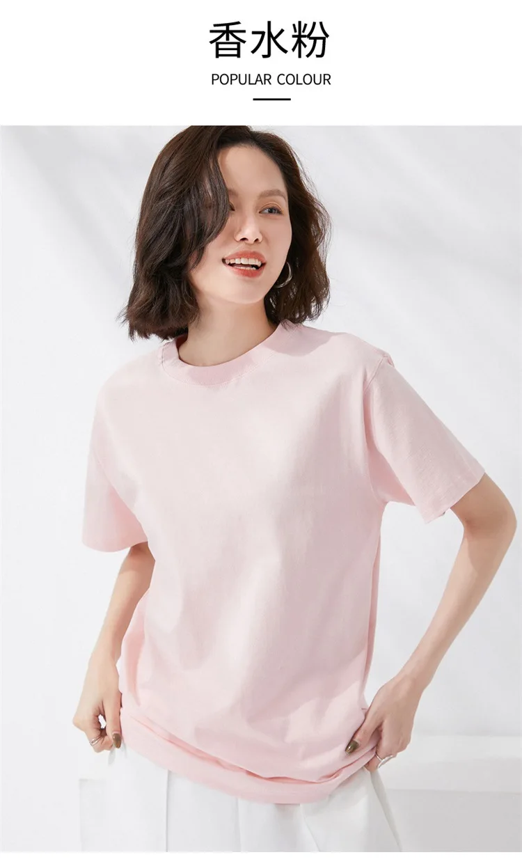 Women T-shirts 2024 Summer Tops Solid Short Sleeve Loose O-neck 100% Cotton Casual Ladies Shirts Harajuku Korean Woman Tshirts