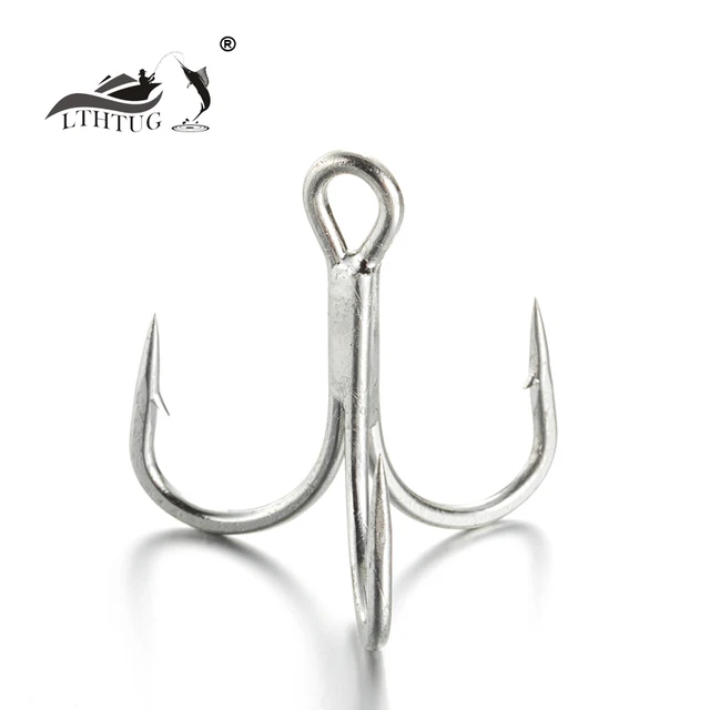 High-Carbon Steel Saltwater Big 5X-Strength Treble Hook 5/0 4/0 3/0 2/0 1/0  1 2 4 6 8 Fishing Hook Bright Tin Color - AliExpress