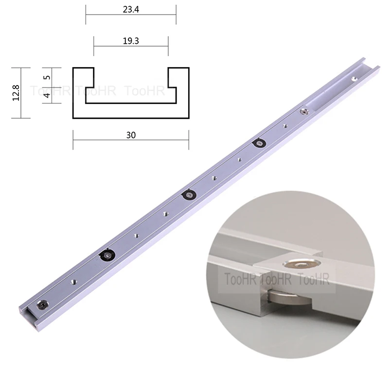 Woodworking T Track Woodworking Chute Rail T-track T-slot Aluminium Alloy Miter Track Bar Slider Table Saw Router Miter Gauge Rod Carpenter Tool DIY
