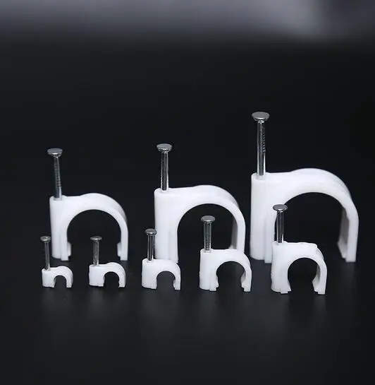 100PCS/bag 5MM Circle Path Circle cable clips cable nail wire clips 5mm Round cable organizer,cable clip