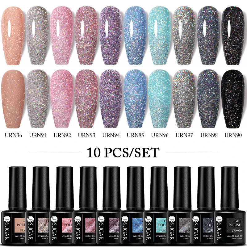 UR SUGAR 10Pcs/set Nude Gel Polish Kit For Manicure Spring Colors Nail Gel Popular Set Soak Off UV LED Lamp Nail Art Design
