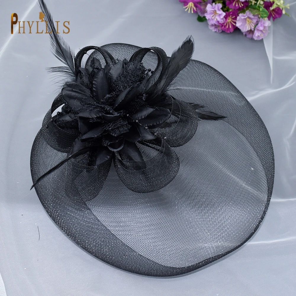 JM02 White Black Bridal Fascinator Birdcage Veil Wedding Hat Short Bride Face Veil Charming Evening Blusher Veil Bridal Headwear