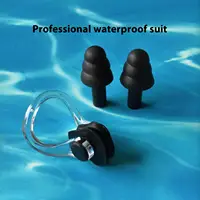 Swimming nose clip earplug set silicone professional three-layer waterproof, non-slip and anti-choking nose obstruction adult sw 1