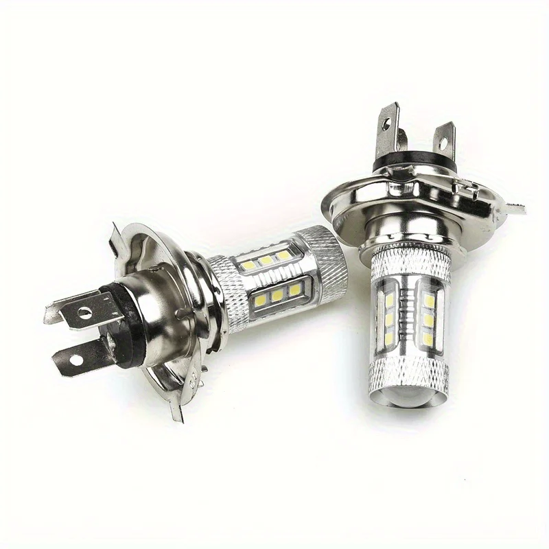 2팩 H4 울트라 화이트 LED 헤드라이트 6500K 고광도 LED 80W, 12V-24V, 80W, LED 헤드라이트, 2팩, 배터리 없음