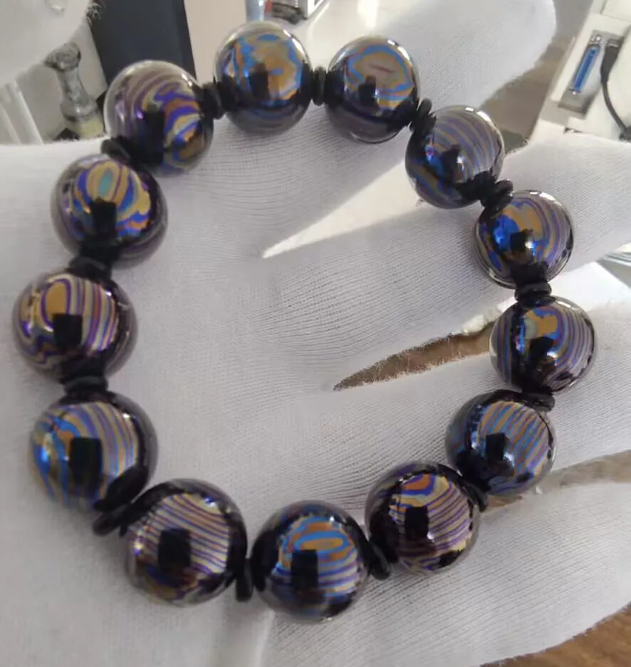 

High Quality Bracelet Zirconium Damascus EDC Bracelet Kit Single Ball Diameter 16 mm 13pcs balls