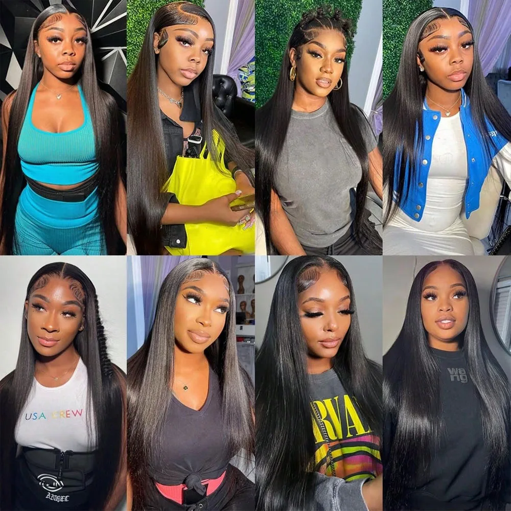 Human Hair 36 40 Inch Bone Straight Raw Hair Human Hair Bundles Extensions 1 3 4 Bundle Black Brazilian Remy Weave Bundles 6
