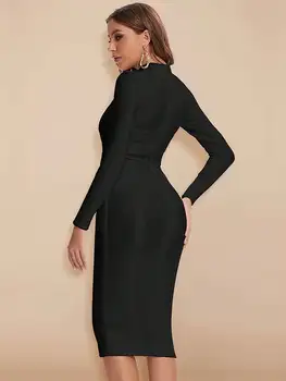 Bandage Dress Black Bodycon Dress Evening Party Elegant Sexy One Shoulder Birthday Club Outfit 2