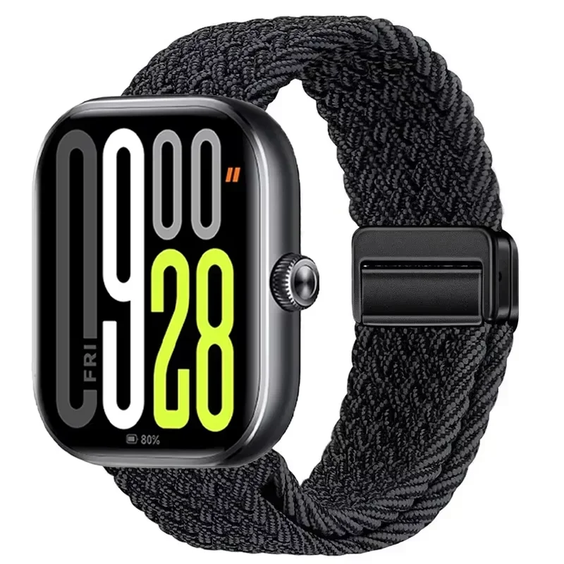 Nylon Braided Magnetic Buckle Adjustable Loop Strap Bracelet in Breathable Design