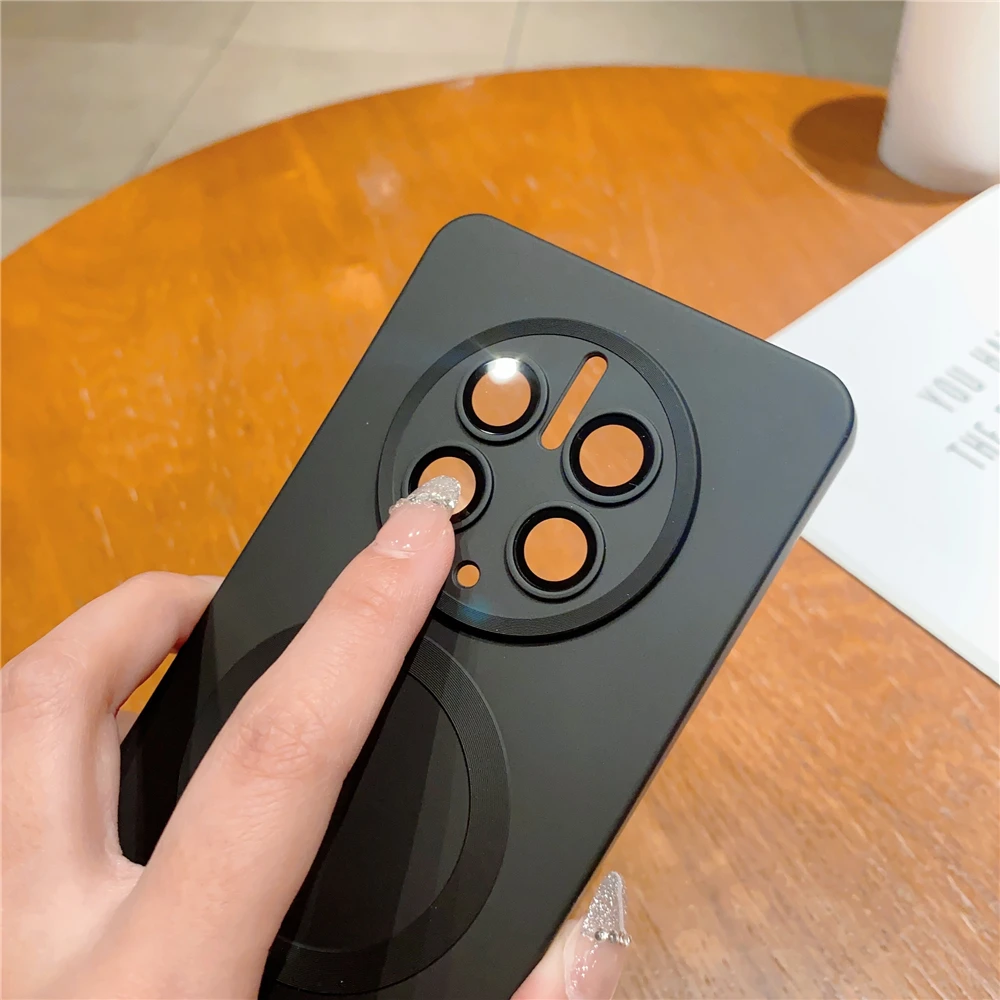 Magnetisk Wiless Charging Phone Case Fo Huawei P60 P50 P30 Mate 50 40 30 Po Camea Potection Blød Silikone Bagside_voghion.com