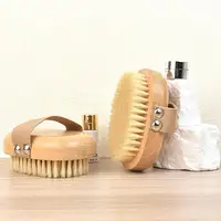 Natural Bristle Brush Soft Wet Dry Skin Body SPA Brush Bath Massager Home 1