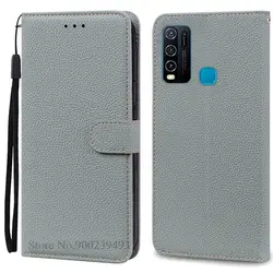 Elegant Wallet Flip Phone Case with Soft Bumper - Premium Back Cover s in Stylish Design for vivo 1938 (Gray)